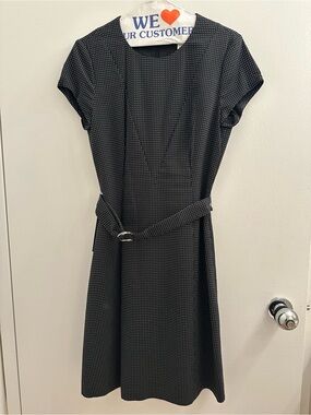 Hugo Boss Black - work dress  Belted Cap-Sleeve Dress-